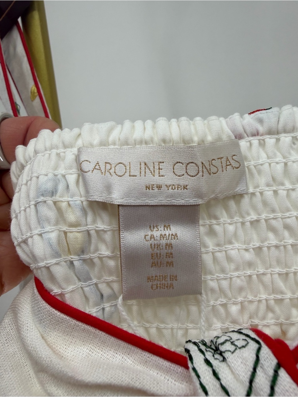 Caroline Constas White Embroidery Linen blend Romper Size Medium - Picture 3 of 12